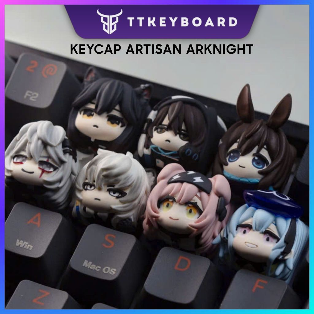 Keycap Artisan Lobo Chủ Đề Arknight Resin 1u Nhiều Nhân Vật Trang Trí Bàn Phím Cơ