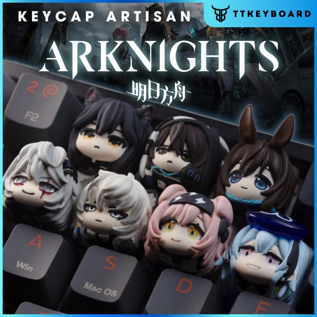 Keycap Artisan Lobo Chủ Đề Arknight Resin 1u Nhiều Nhân Vật Trang Trí Bàn Phím Cơ