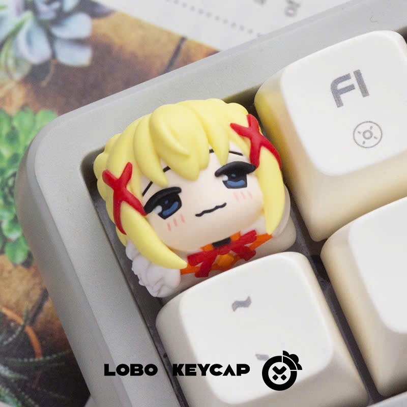 Keycap Artisan Lobo Konosuba Resin 1u Nhiều Nhân Vật Trang Trí Bàn Phím Cơ