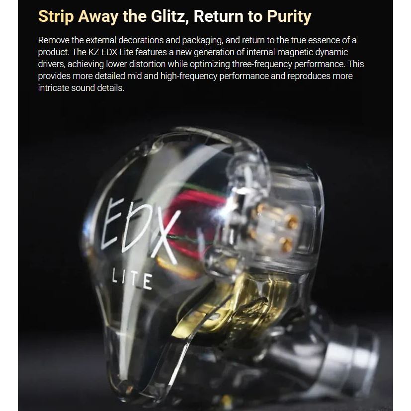 Tai nghe KZ EDX Lite Tai Nghe IEM Chất Âm HIFI Khử Tiếng Ồn QDC C Pin Cáp Tháo Rời Jack 3.5mm