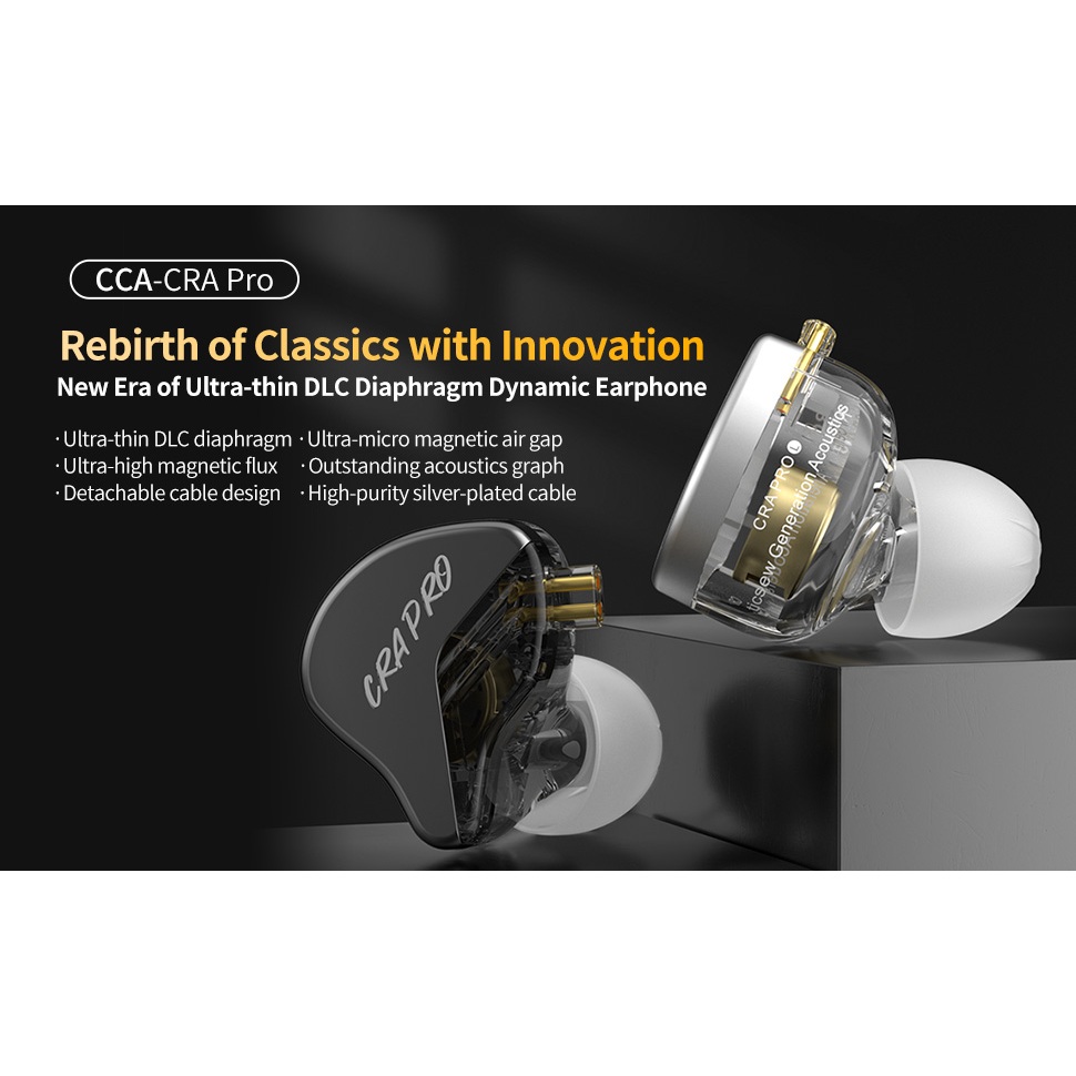 Tai Nghe CCA CRA Pro Tai nghe nhét tai có dây HiFi giảm tiếng ồn cho thể thao và chơi game