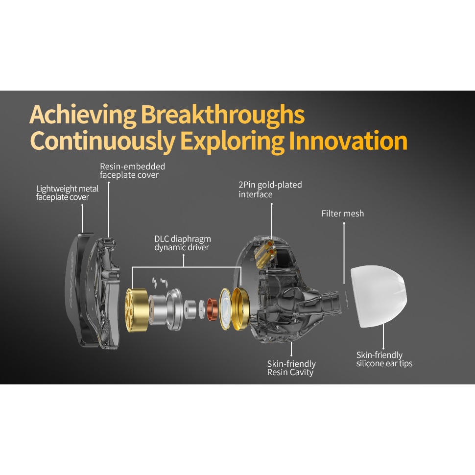 Tai Nghe CCA CRA Pro Tai nghe nhét tai có dây HiFi giảm tiếng ồn cho thể thao và chơi game