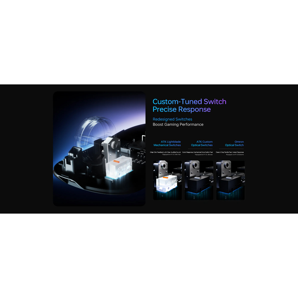 Chuột Gaming Không Dây ATK F1 V2 Series Siêu Nhẹ 38G PAW3950 Ultra Nordic 54H20 Rate 8K