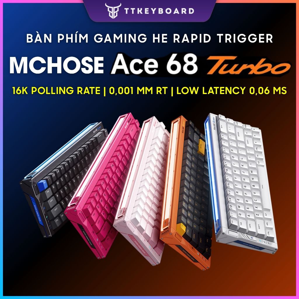 Bàn Phím Cơ Esport Mchose Ace68 Turbo 16K Polling Rate Đầu Tiên Rapid Trigger 0,001mm