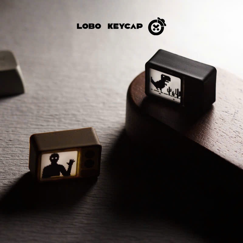 Keycap Artisan Lobo Xuyên Led Rusty Lake Và Khủng Long Google Resin 1,5u Trang Trí Phím Cơ