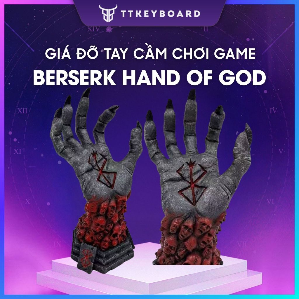 Giá Đỡ Tai Nghe Và Tay Cầm Chơi Game Hình Bàn Tay Giận Dữ Của Chúa BERSERK HAND OF GOD