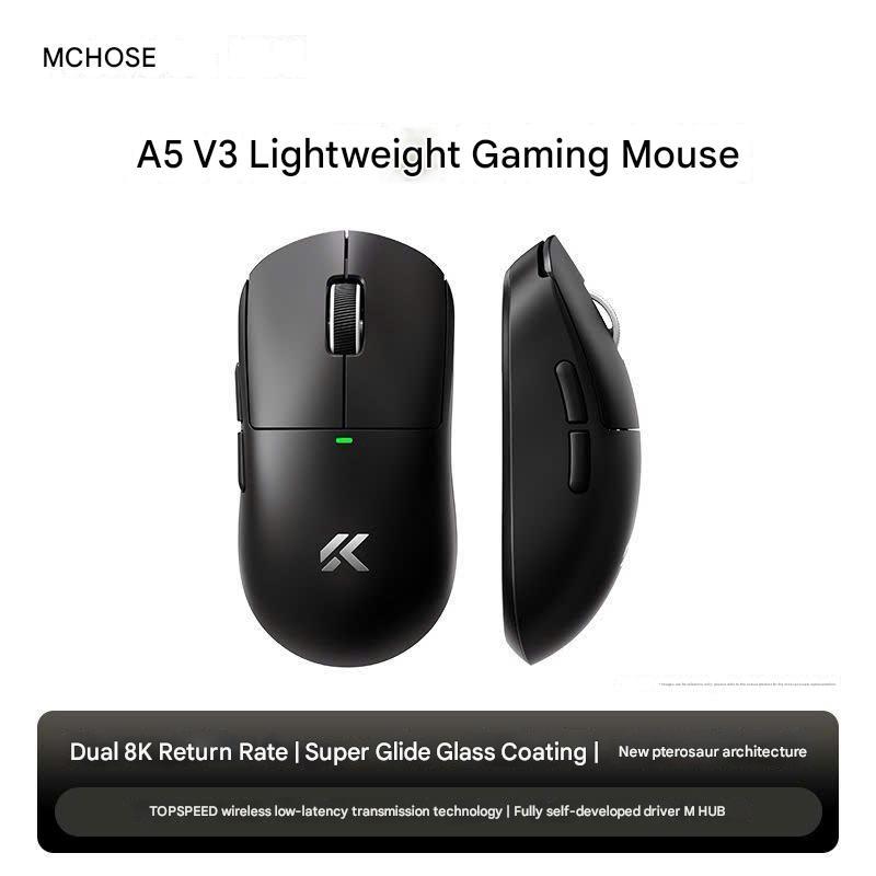 Chuột Không Dây Gaming Mchose A5 V3 Dual 8K Polling Rate Siêu Nhẹ 56G Lớp Phủ Super Glide