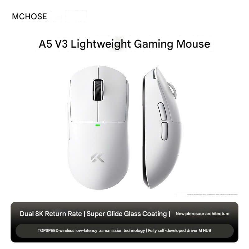 Chuột Không Dây Gaming Mchose A5 V3 Dual 8K Polling Rate Siêu Nhẹ 56G Lớp Phủ Super Glide