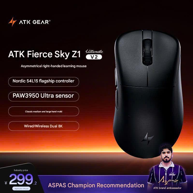 Chuột Gaming Không Dây ATK Z1 V2 PAW3950 Ultra Nordic 54L15 Dual Rate 8K