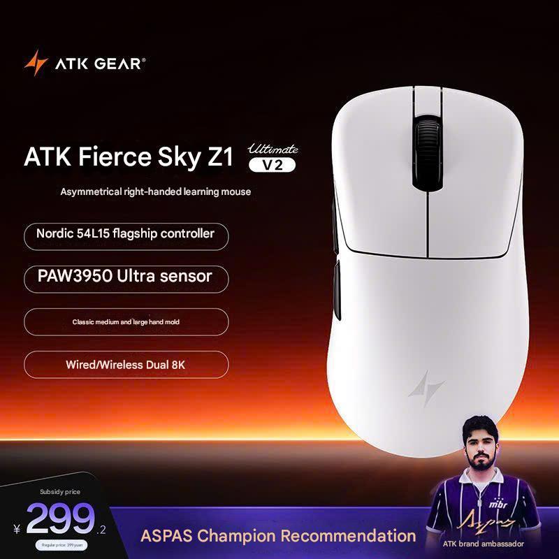 Chuột Gaming Không Dây ATK Z1 V2 PAW3950 Ultra Nordic 54L15 Dual Rate 8K