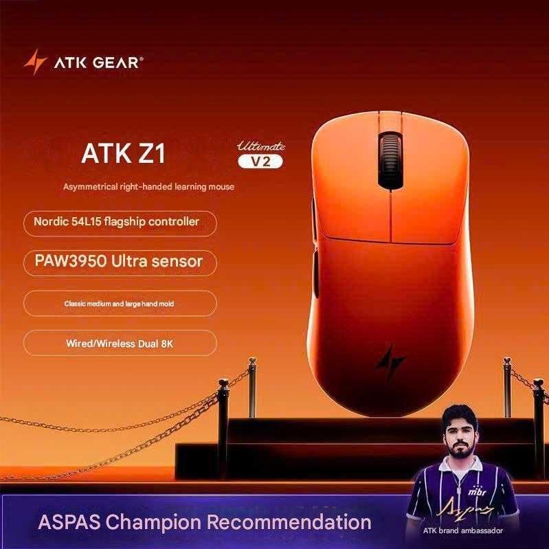 Chuột Gaming Không Dây ATK Z1 V2 PAW3950 Ultra Nordic 54L15 Dual Rate 8K