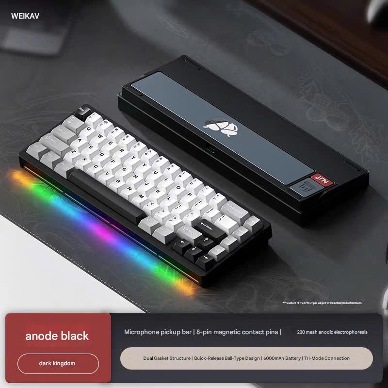 Bàn Phím Cơ Nut65 3 Modes, Nhôm Cnc, Mạch Xuôi Led Rgb Hotswap Ball Catch