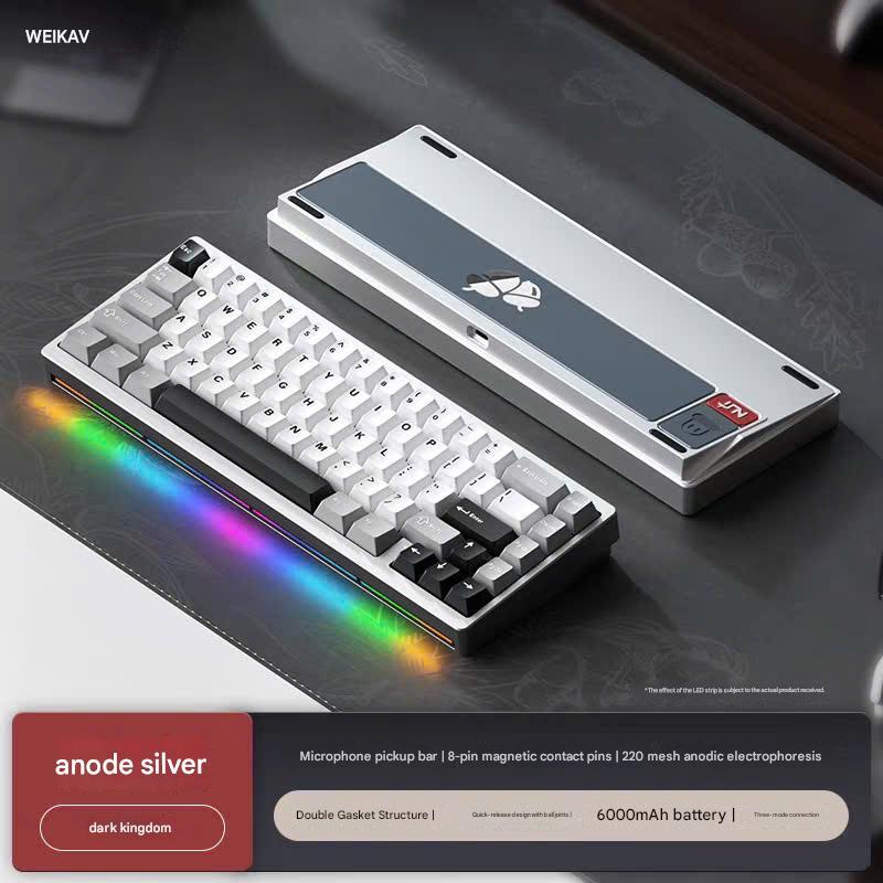 Bàn Phím Cơ Nut65 3 Modes, Nhôm Cnc, Mạch Xuôi Led Rgb Hotswap Ball Catch
