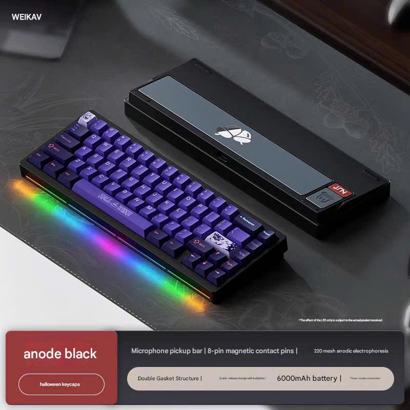Bàn Phím Cơ Nut65 3 Modes, Nhôm Cnc, Mạch Xuôi Led Rgb Hotswap Ball Catch