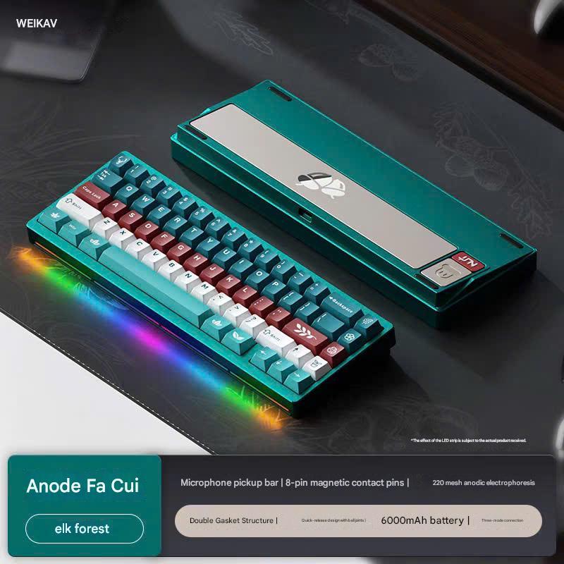 Bàn Phím Cơ Nut65 3 Modes, Nhôm Cnc, Mạch Xuôi Led Rgb Hotswap Ball Catch