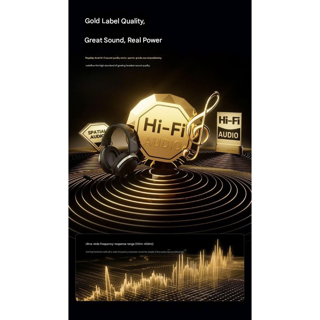 Tai Nghe Gaming Không Dây ATK N9 Phiên Bản Nâng Cấp Mercury M1 Âm Thanh Vòm 7.1 Esport