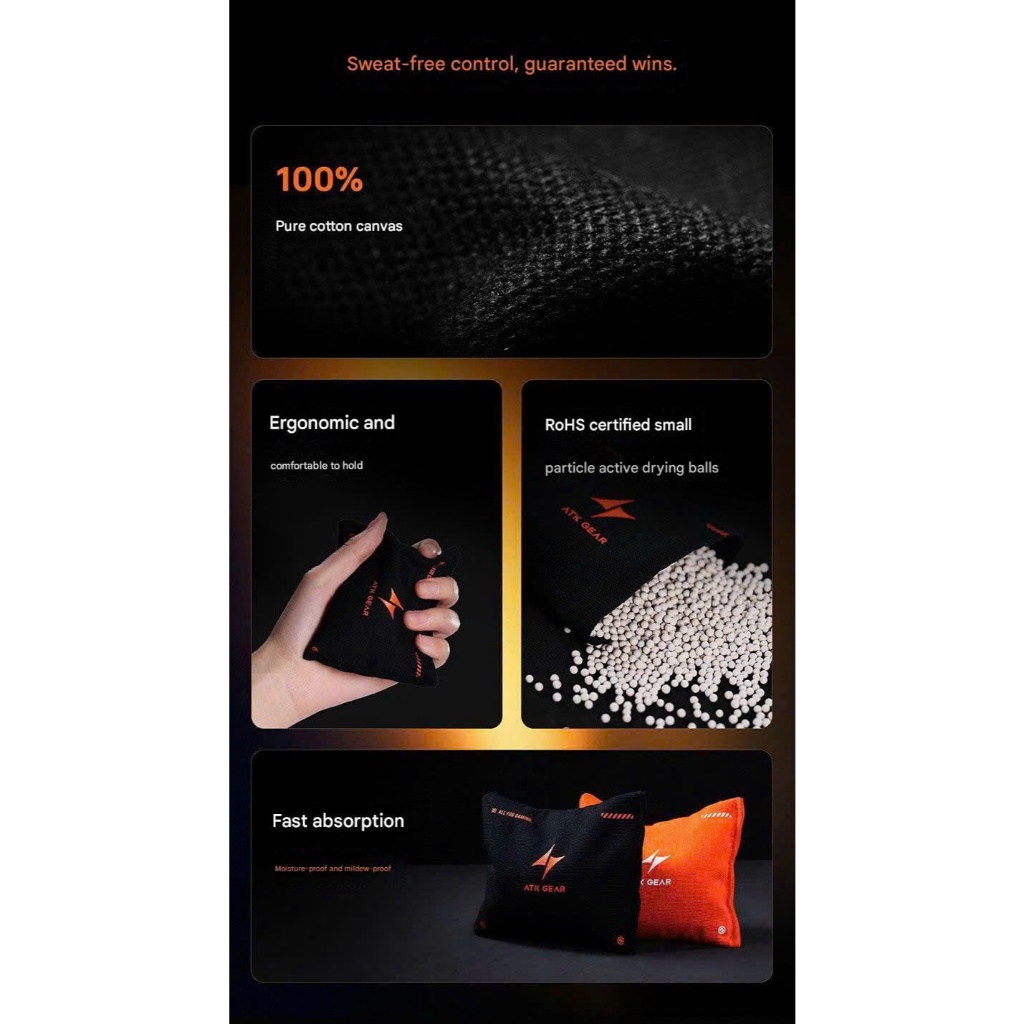 Túi Hút Ẩm Mồ Hôi Tay Hand Sweat Bag ATK Chất Liệu Canvas Cotton Chuẩn An Toàn ROHS