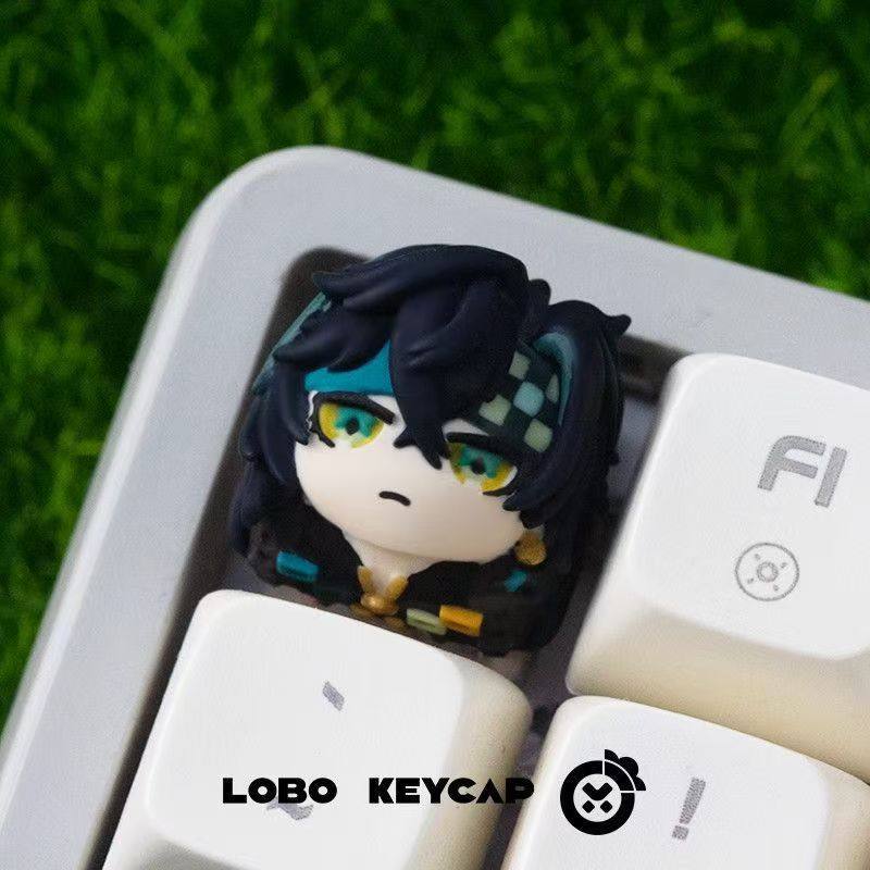 Keycap Artisan Lobo Chủ Đề Genshin Impact Resin 1u Nhiều Nhân Vật Trang Trí Bàn Phím Cơ