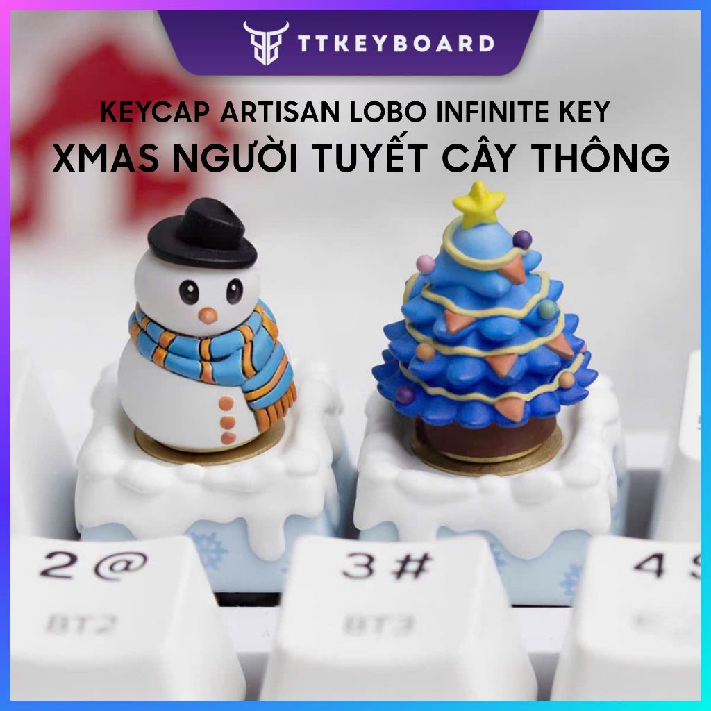 Keycap Artisan Lobo Infinite Key Chủ Đề Giáng Sinh Xmas Resin 1u Trang Trí Bàn Phím Cơ