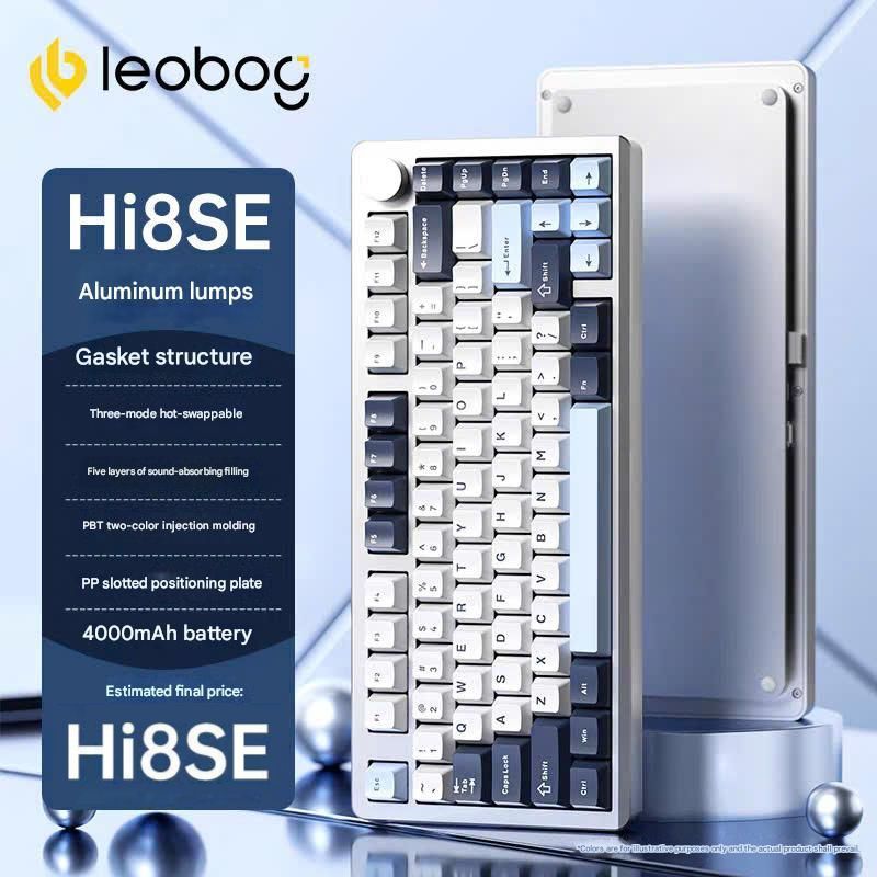 Bàn Phím Cơ Custom Không Dây Leobog Hi8SE, Nhôm CNC 3 Mode, Mạch Xuôi, Led RGB, Hotswap