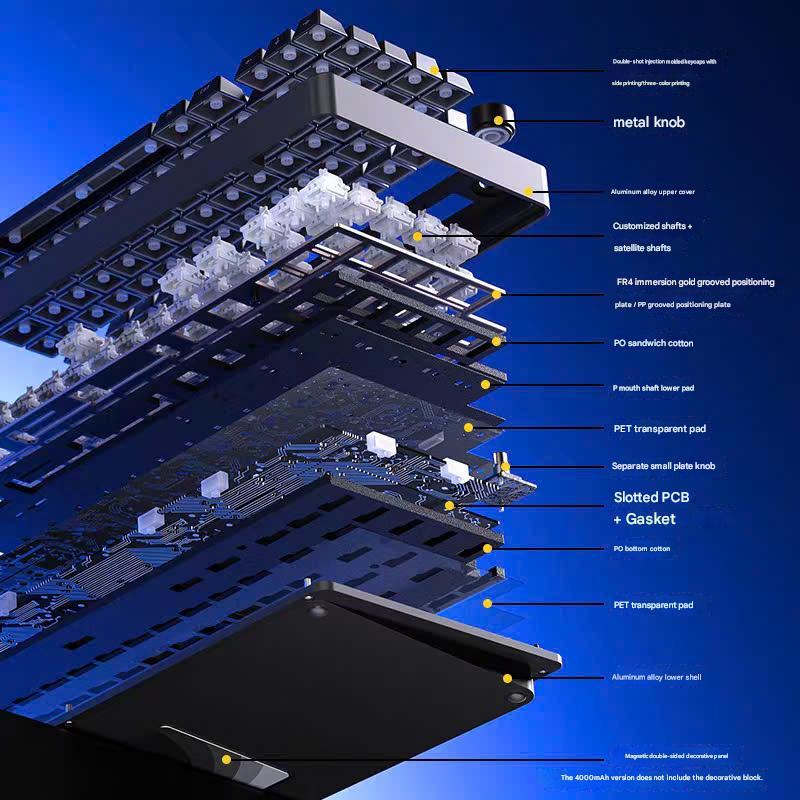 Bàn Phím Cơ Custom Không Dây Leobog Hi8SE, Nhôm CNC 3 Mode, Mạch Xuôi, Led RGB, Hotswap