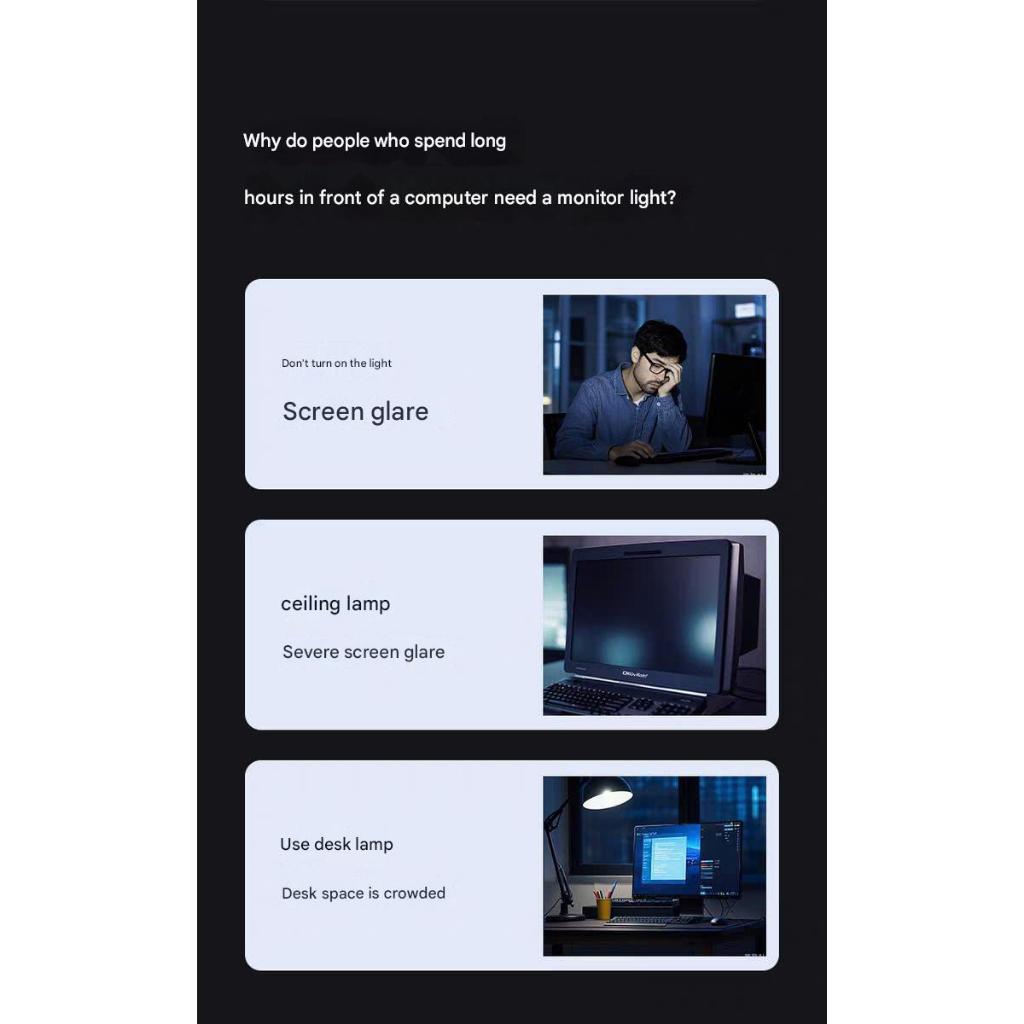 Đèn Màn Hình LangDu Không Dây 15W, Cảm Biến 1 Chạm, Độ Màu 6500K, Không Ánh Sáng Xanh