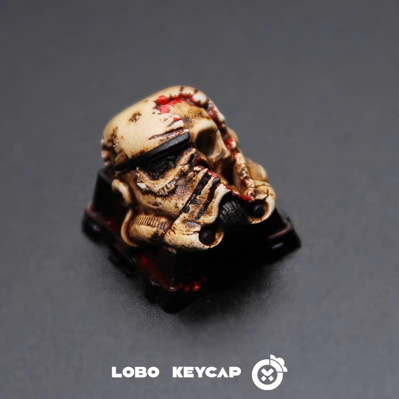 Keycap Artisan Lobo Stormtrooper Skull Resin 1u Trang Trí Bàn Phím Cơ Chính Hãng Lobo