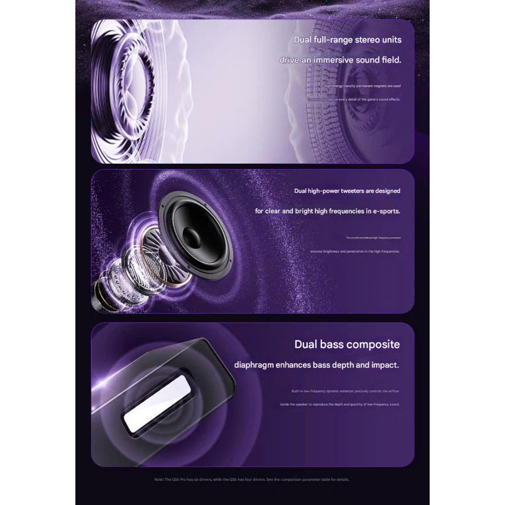 Loa Audio Soundbar Esport Gaming AULA GS6 ÂM Vòm 7.1 Có Bluetooth Míc Thoại AI Chống Ồn