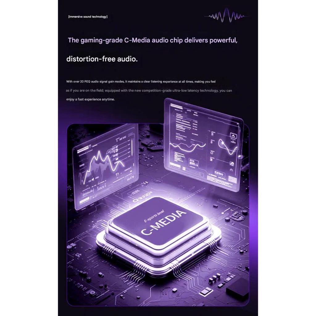 Loa Audio Soundbar Esport Gaming AULA GS6 ÂM Vòm 7.1 Có Bluetooth Míc Thoại AI Chống Ồn