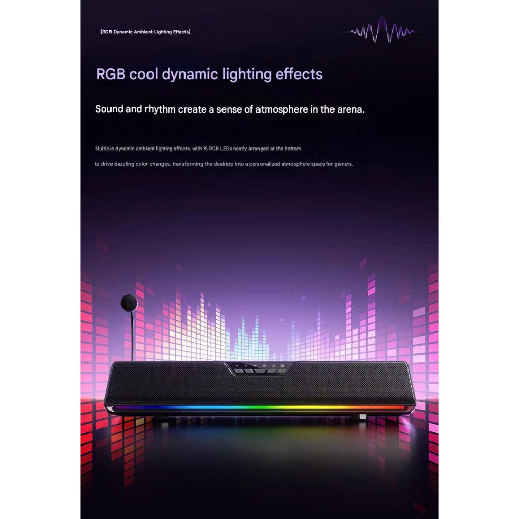 Loa Audio Soundbar Esport Gaming AULA GS6 ÂM Vòm 7.1 Có Bluetooth Míc Thoại AI Chống Ồn