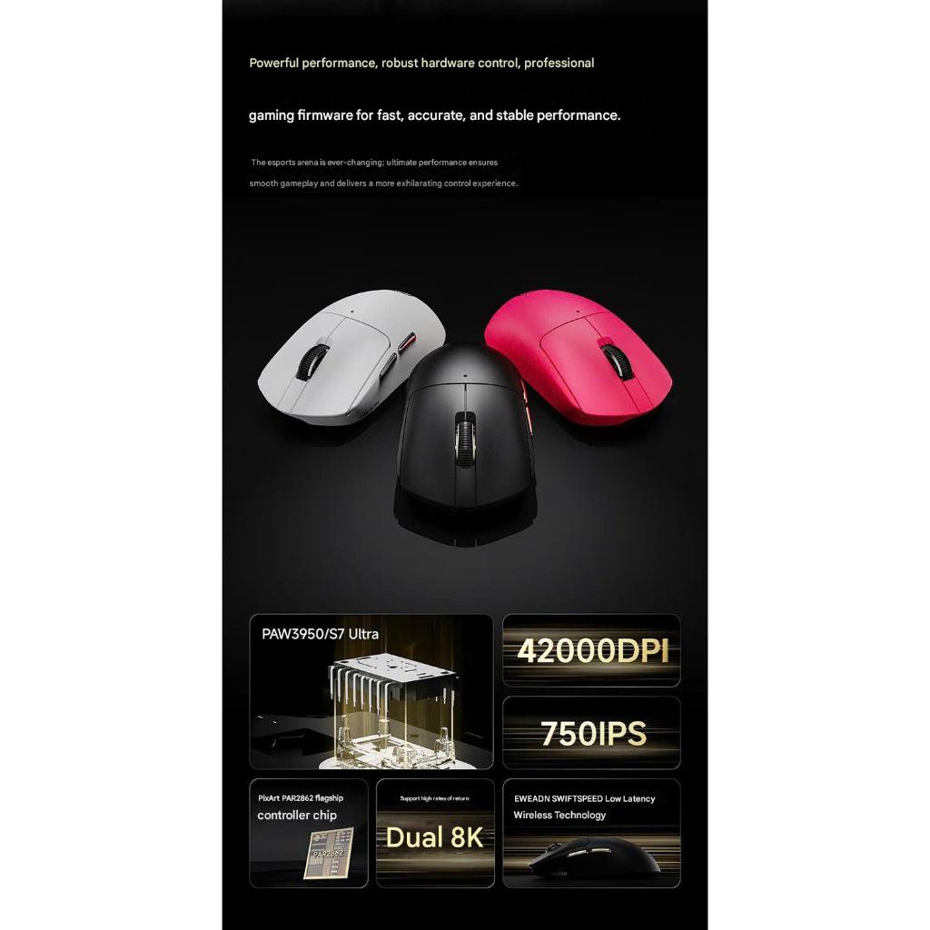 Chuột Không Dây EWEADN S7 Series Siêu Nhẹ 1000 Polling Rate Pin 500 mAH