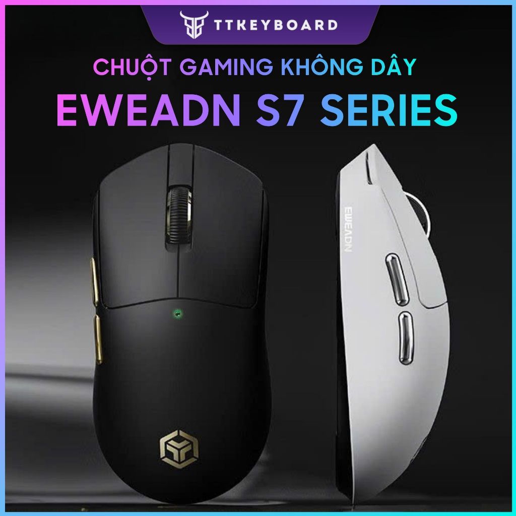 Chuột Không Dây EWEADN S7 Series Siêu Nhẹ 1000 Polling Rate Pin 500 mAH