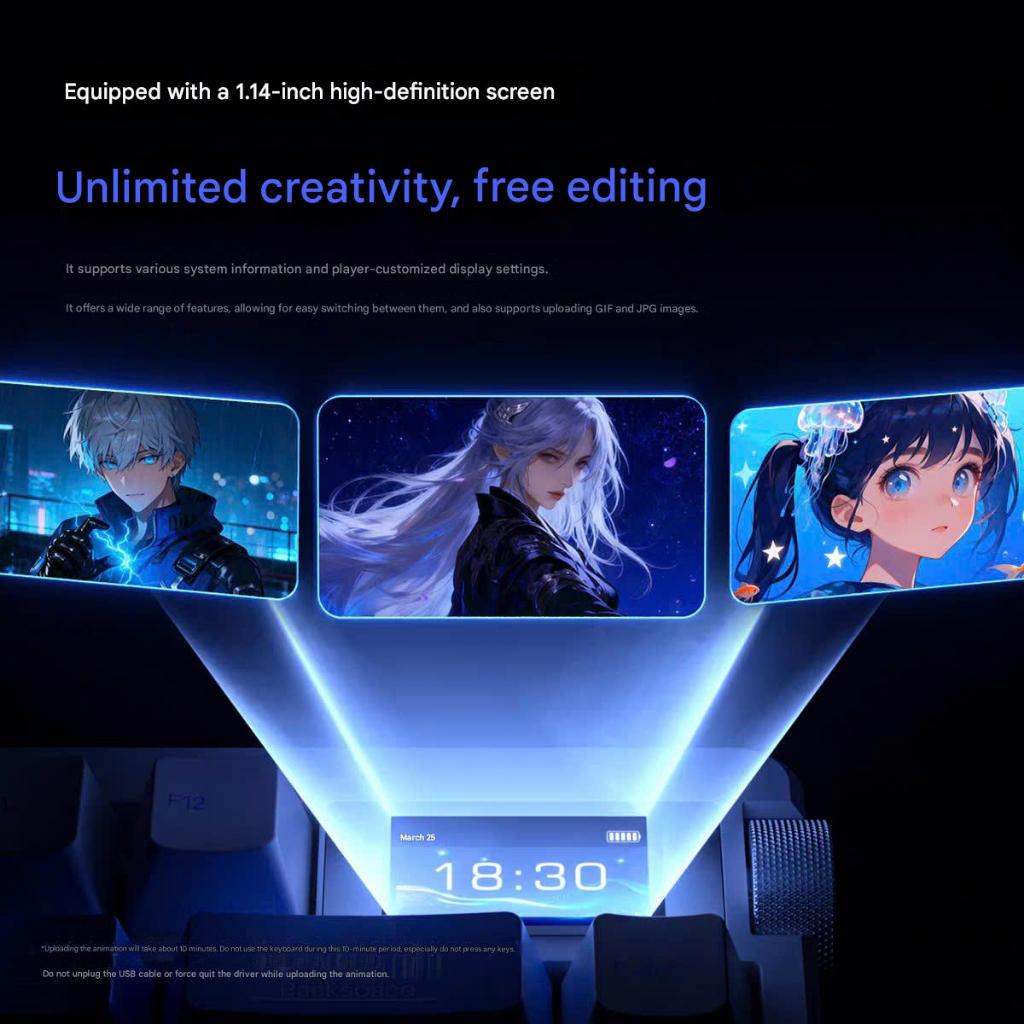 Bàn Phím Cơ Không Dây Aula Nova75 Có Màn Led Tùy Chỉnh Full HD Led RGB Xuôi 3 Mode Kết Nối