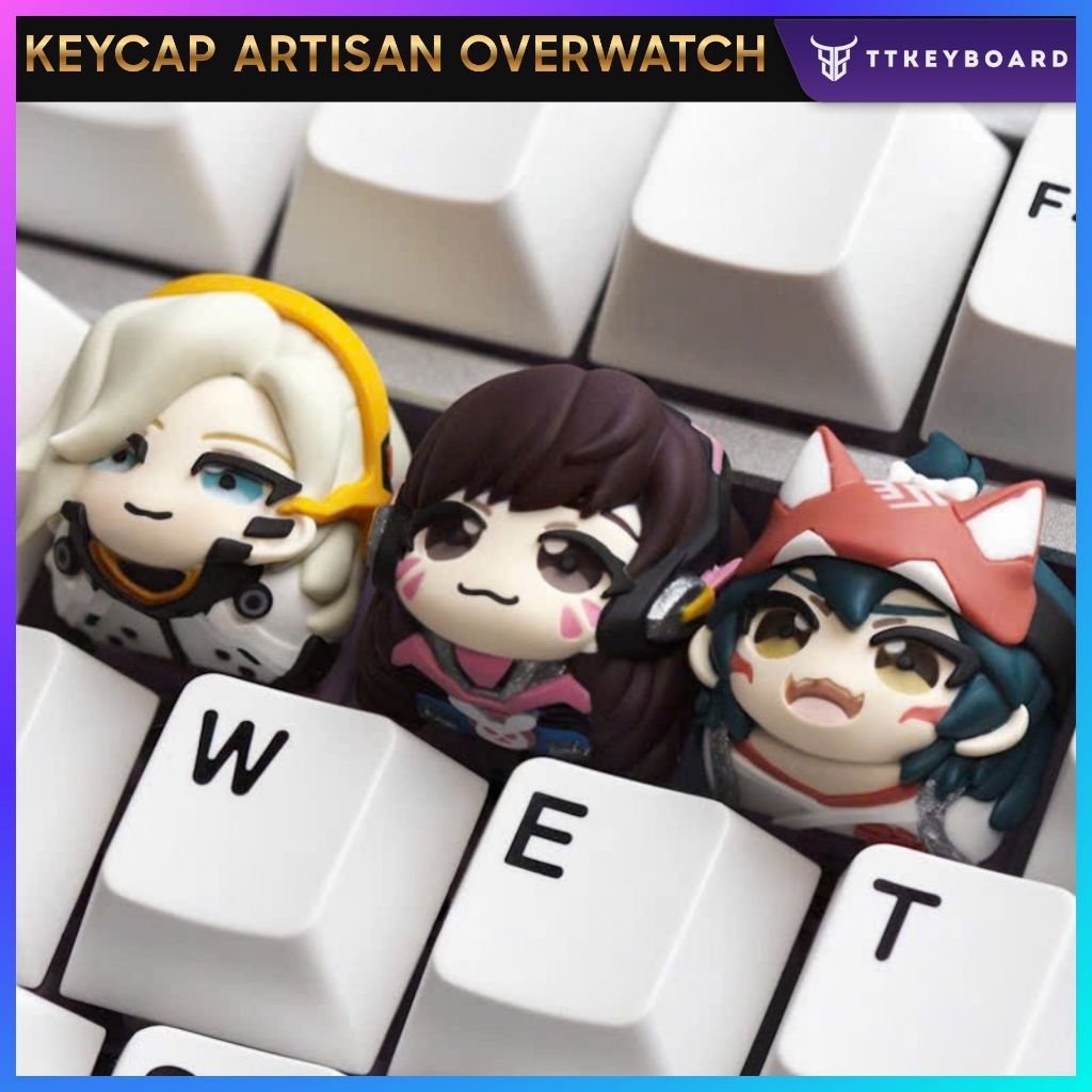 Keycap Artisan Lobo OverWatch Resin 1u Nhiều Nhân Vật Trang Trí Bàn Phím Cơ Chính Hãng