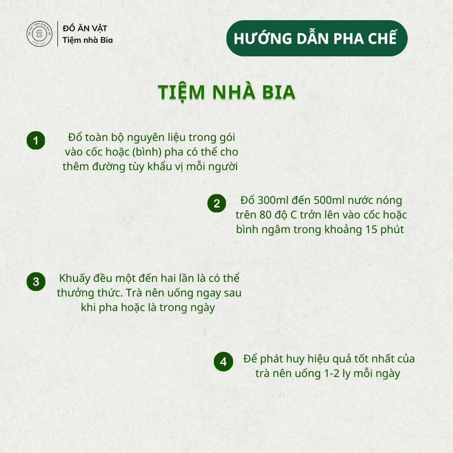 Trà Đông Trùng Hạ Thảo Tứ Vị Bồi Bổ Sức Khỏe, Sinh Khí, Nguyên Liệu Thiên Nhiên - Tiệm Nhà Bia