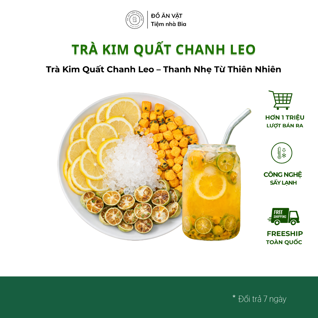 Trà giải nhiệt kim quất chanh leo – Trà chanh dây Triệu Lộ Tư, detox trái cây - Tiệm nhà Bia