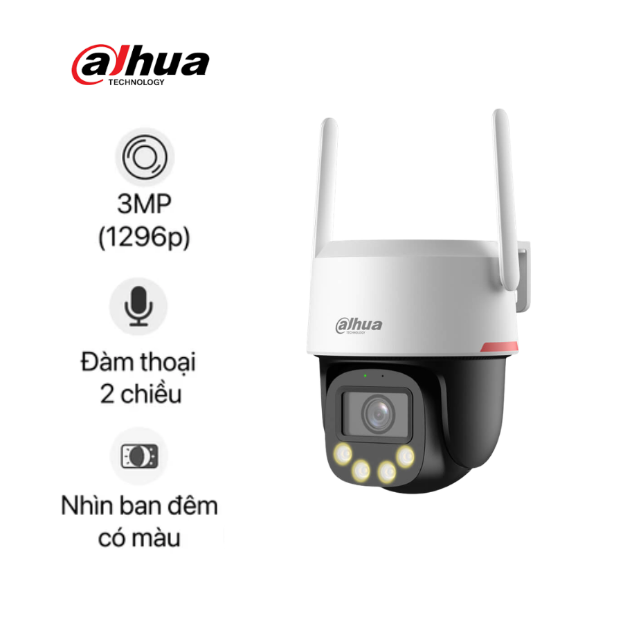 Camera Wifi 3MP WizColor PT Dahua DH-P3F-PV