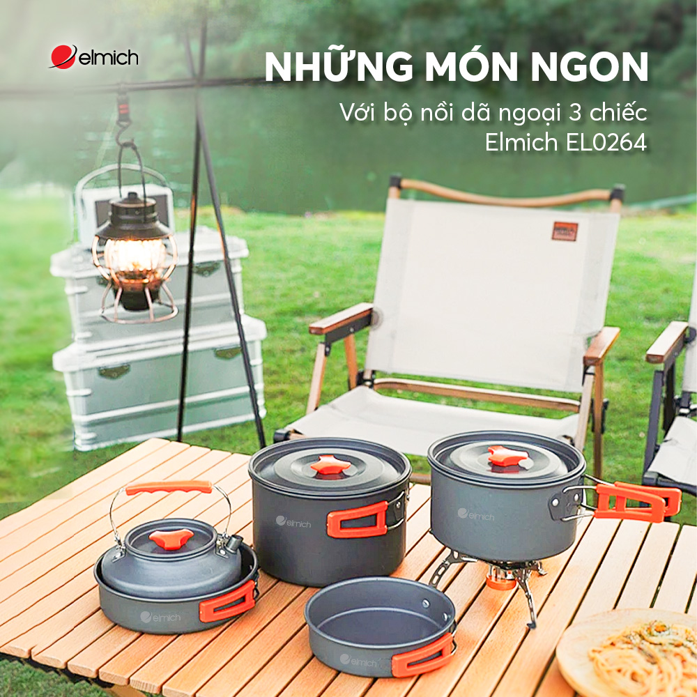 Chiên xào dễ dàng, sáng tạo đủ món với bộ nồi dã ngoại 3 chiếc Elmich EL-0264