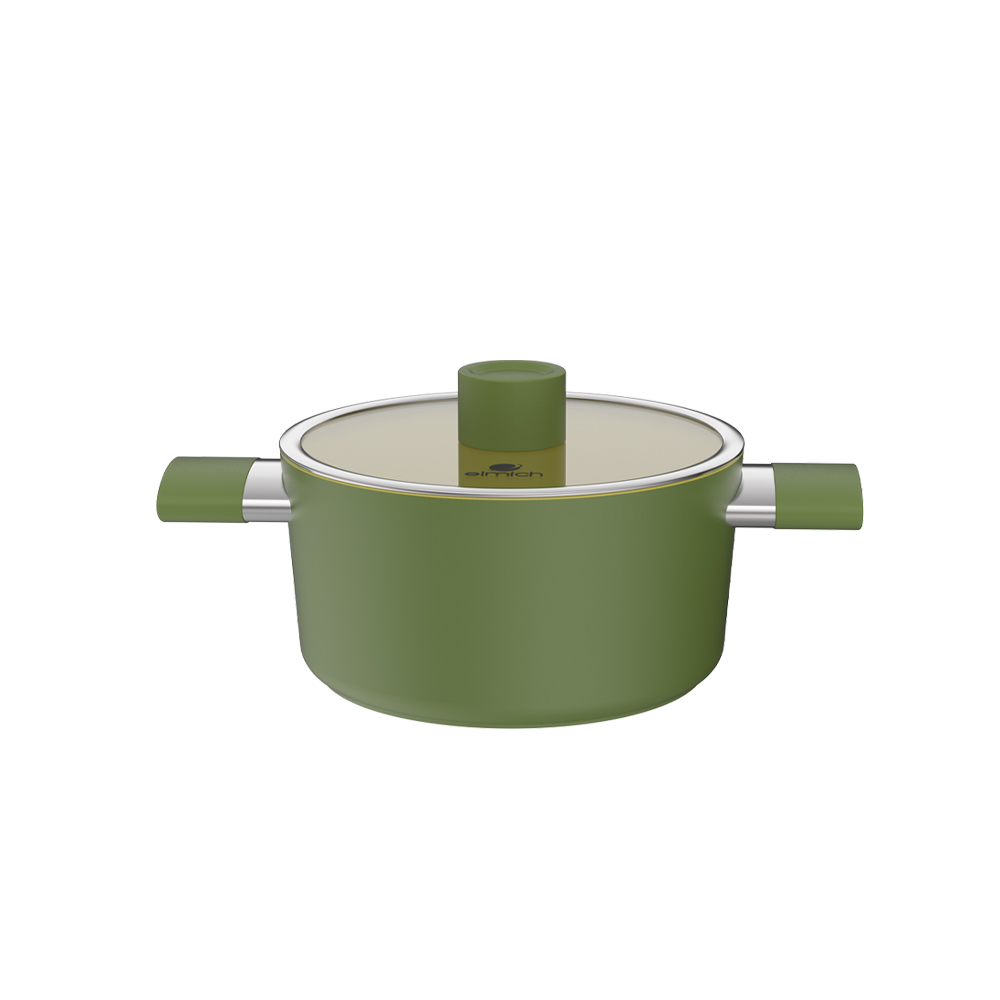 Nồi phủ sứ an toàn Elmich Olive EL-5536OV size 18, 20, 24 cm
