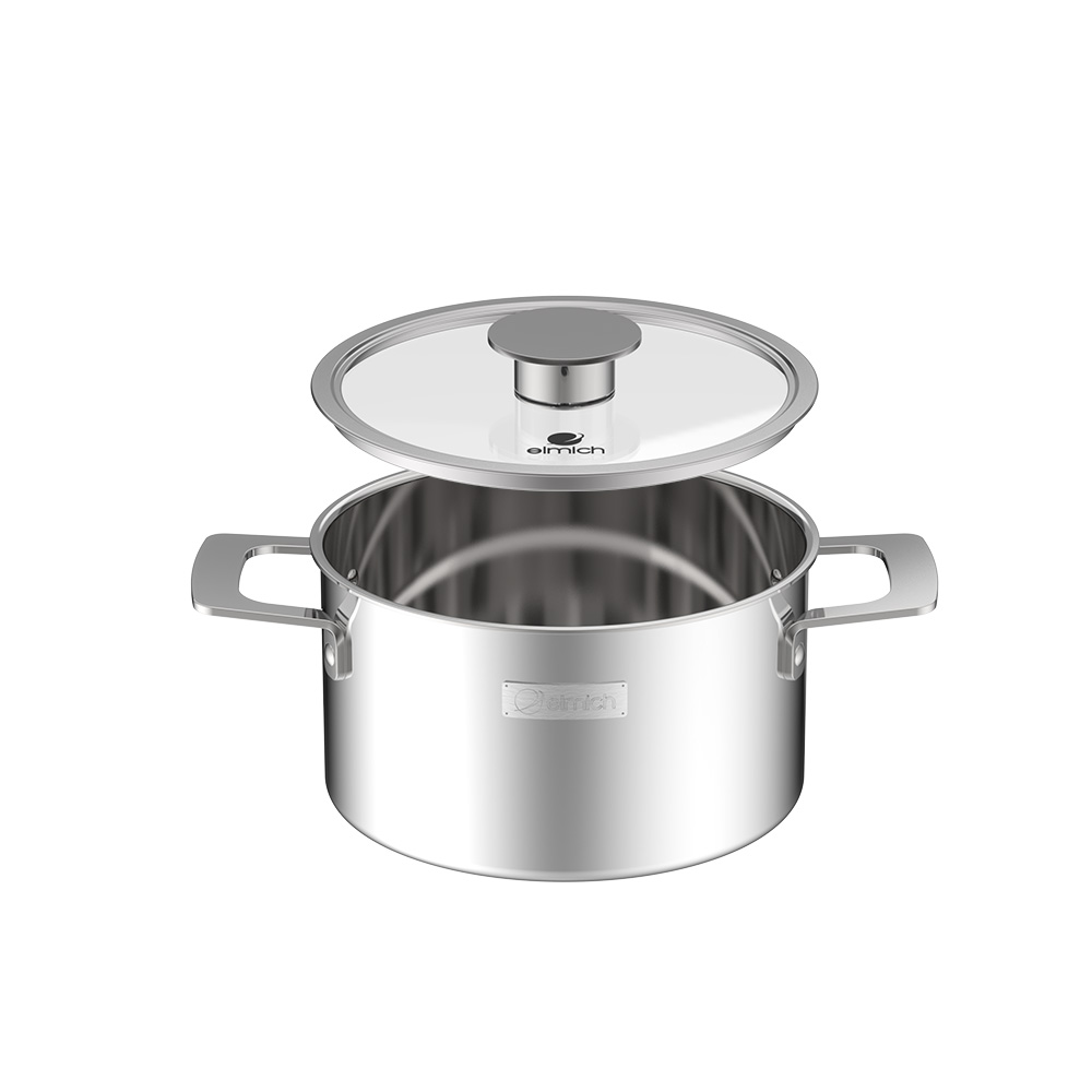 Bộ nồi Inox liền khối Elmich Hera EL-8134IN size 18, nồi hấp 22 chảo 20, chảo 26cm