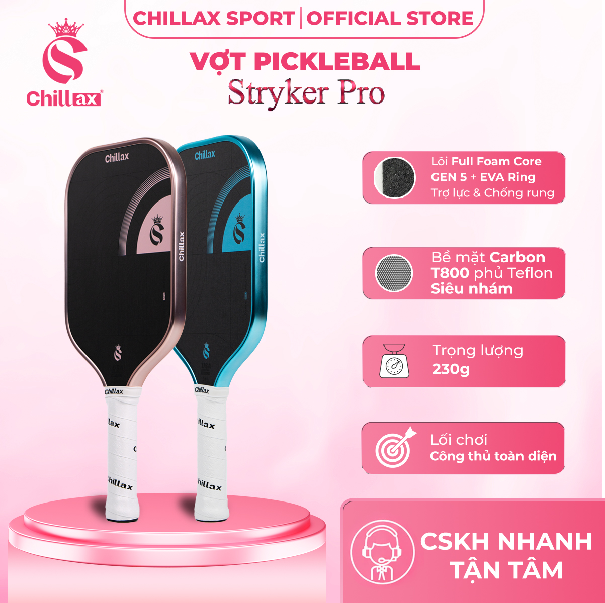 Vợt Pickleball Chillax Stryker Pro