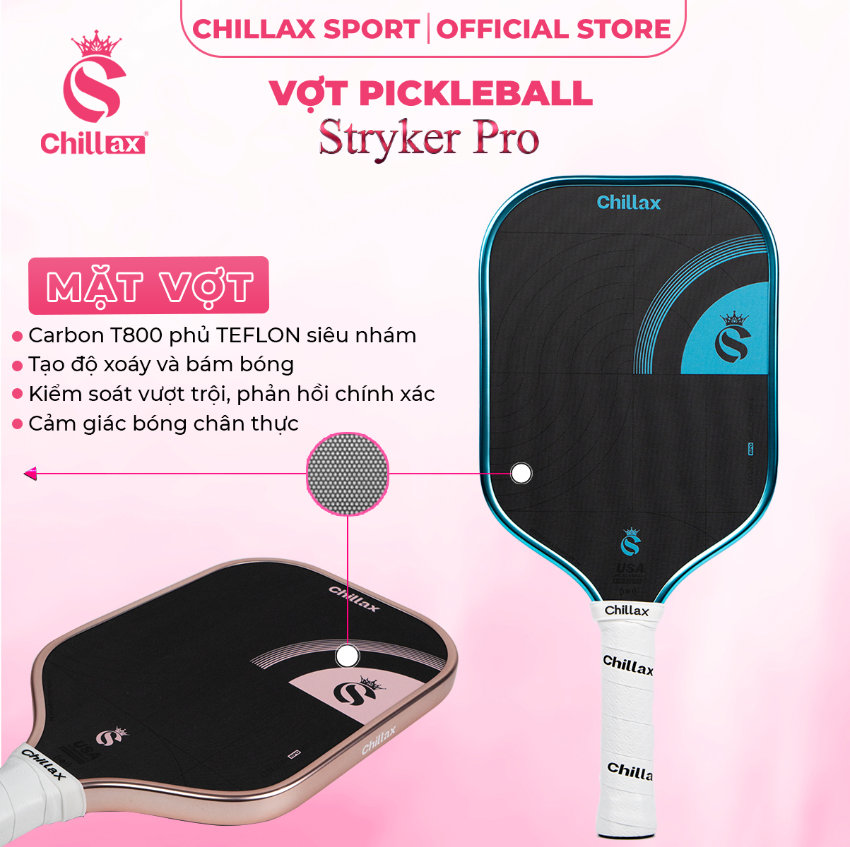 Vợt Pickleball Chillax Stryker Pro