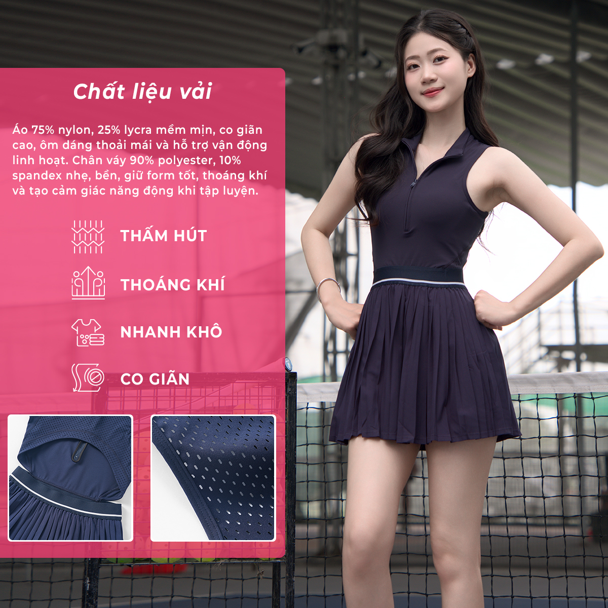 Váy Thể Thao Cổ Cao Dáng Liền Không Tay Chillax Sport 5080