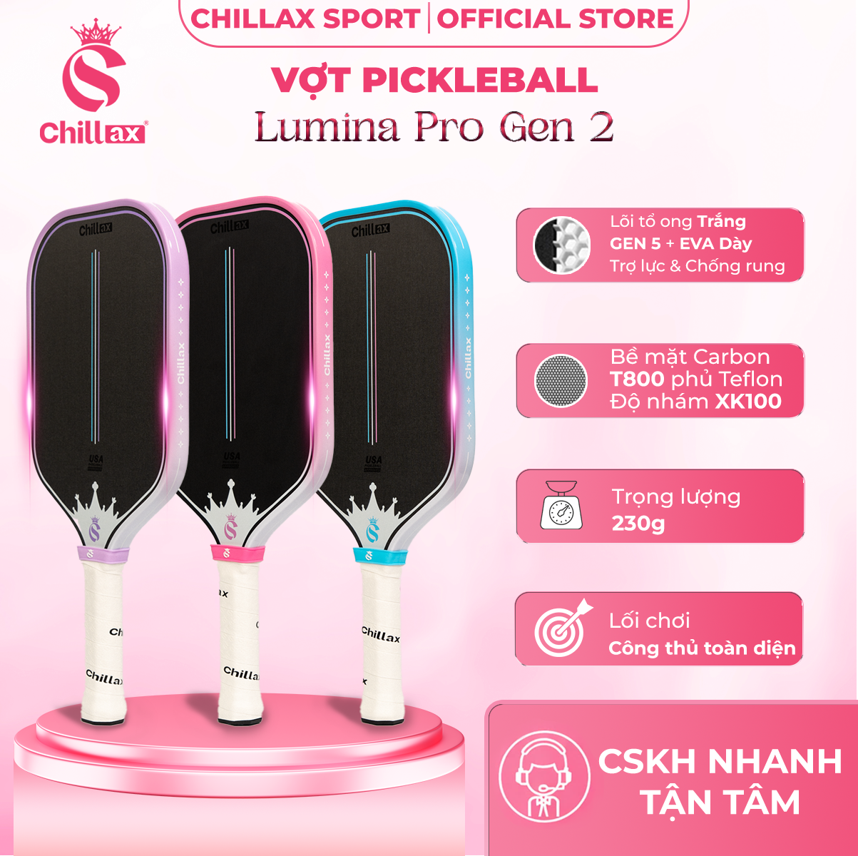 Vợt Pickleball Chillax Axis Pro Gen 2.0