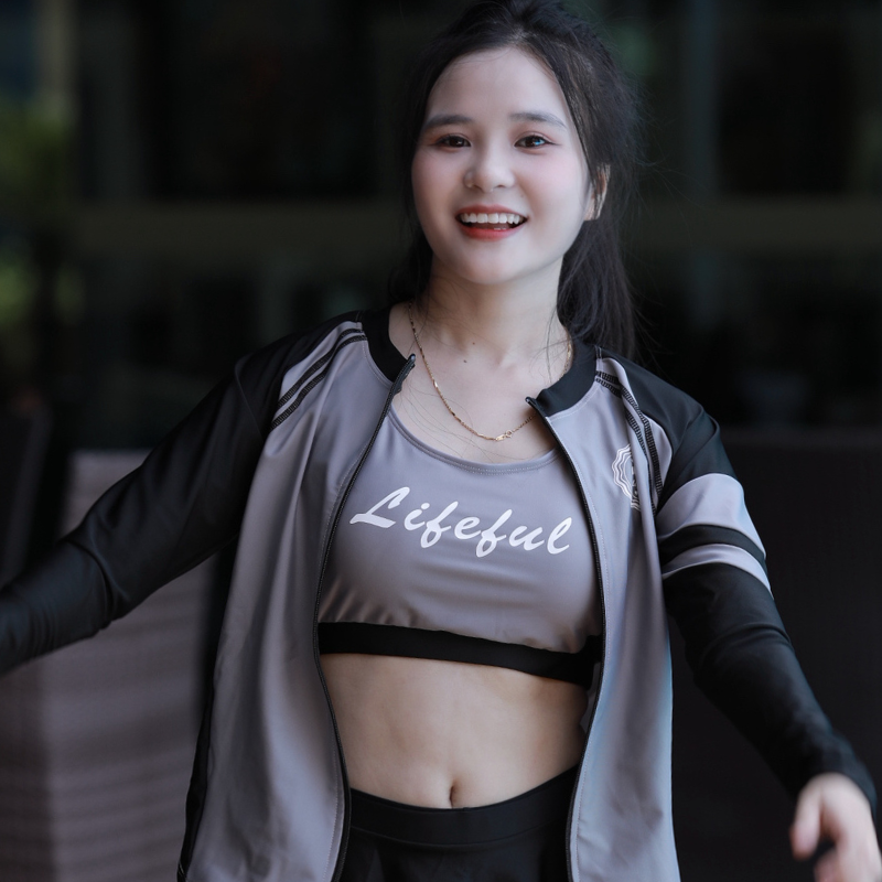 S3 - Set bơi nữ tay dài quần dài cao cấp image 2