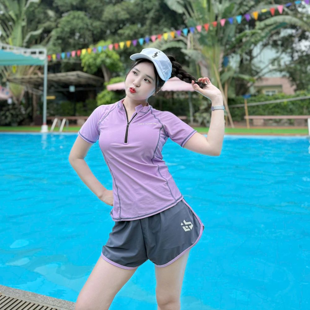 S2 - Set bơi nữ tay ngắn cao cấp Swimbros image 1