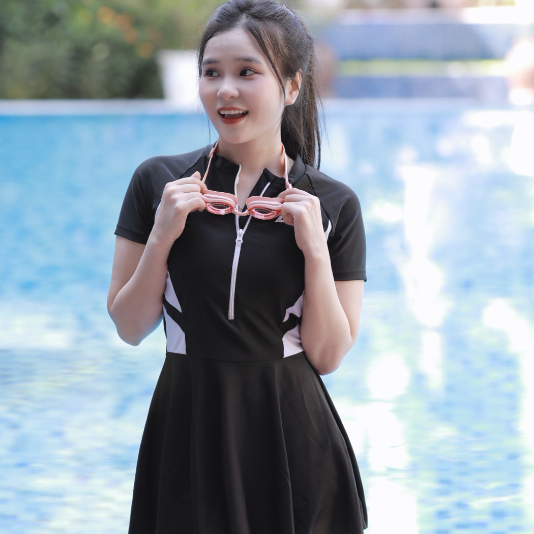 S12 - Set Bơi Liền Váy Cao Cấp Ocean - Swimbros image 2