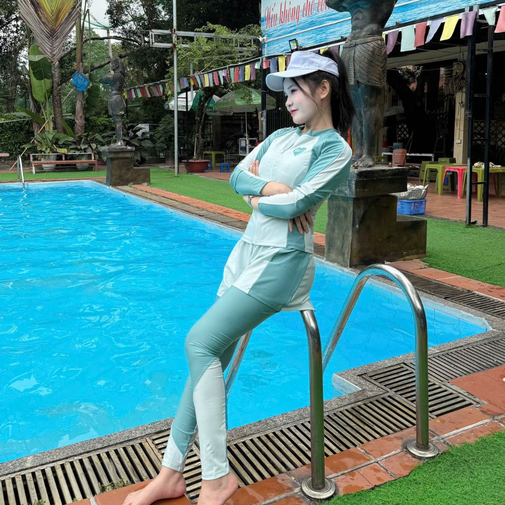 S1 - Set bơi nữ tay dài quần dài 4 chi tiết cao cấp image 2