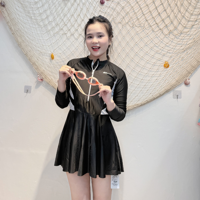 S4 -  Bơi Liền Cao Cấp Tay Dài Váy Xu Hướng 2025 image 1