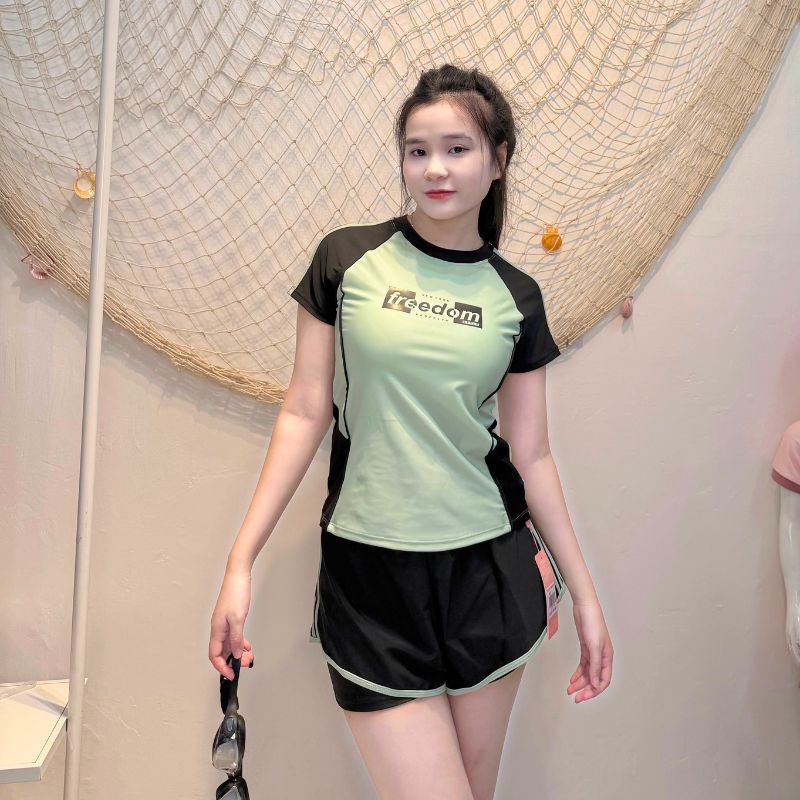 Bộ Đồ Bơi Thể Thao Nữ SwimBros S22 – Tay Ngắn, Quần Đùi 2 Lớp Tôn Dáng image 4